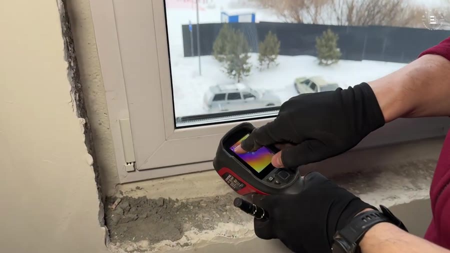Окна: Монтажные швы окон холодные (-4,3…+6,9°C)